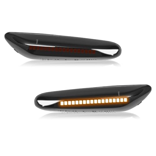 Wonvify 2PCS Clignotant à LED Lignotants Latéraux Dynamiques - Ambre Compatibile 1/3/5 Series E82 E83 E84 E88 E46 E46 E90 E91 E92 E93 E60 E61 Luxe/Berline/Sport/Cabriolet/Wagon