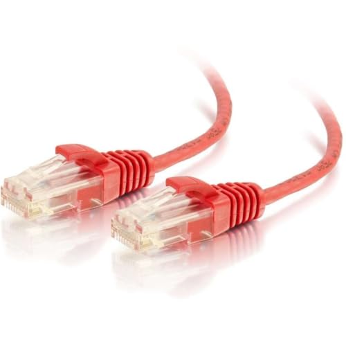 C2G/Cables to Go 01165 Cat6 Snagless Unshielded (UTP) Slim Ethernet Network Patch Cable, Red (1 Feet)