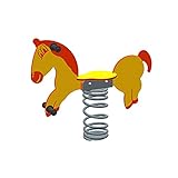 Sapekor, Federwippe Pferd, Gelb/Rot, 15052, Orange/Rot Ride on Toy, Spring Rocker, für öffentliche Spielplätze und Schulen