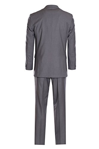 Men's Premium Modern Fit Pinstripe Suit - Many Colors (Light Gray Pinstripe, 40 Long)…2