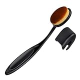 ファンデーションブラシ オーバル メイクブラシ 歯ブラシ型 毛穴隠し ベースメイクに 専用キャップ付き