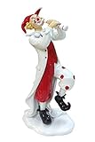 Material: Polyresin Oberle Dekofigur Musik Clown mit Flöte rot weiß 23,5 cm Figur Karneval Köln Harlekin