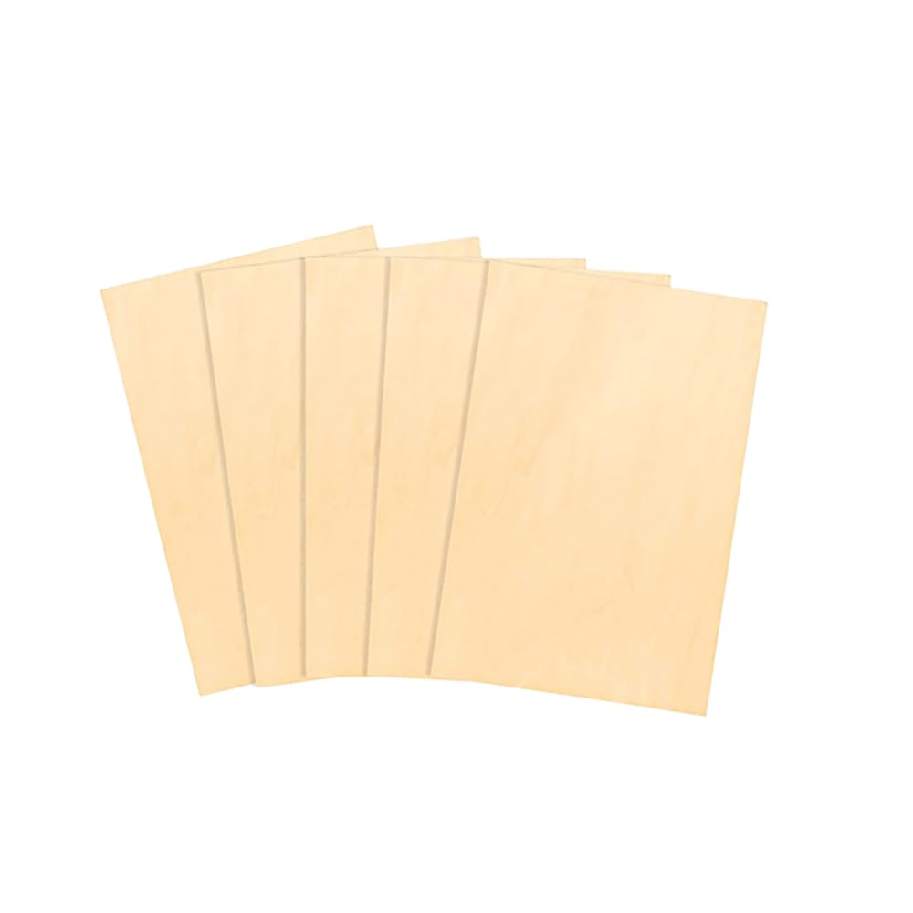 Sperrholzplatte 5 Stück Lindensperrholz Quadratische Holzplättchen Blanko Holzstücke Holzplatten zum Basteln Holzplatte zum Malen Holz zum Lasern Balsaholz Platten für DIY Modell Gemälde