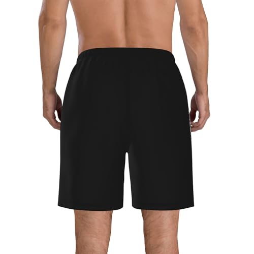 Funny Mens Swim Trunks Quick Dry Board Shorts with Mesh Lining, Breathable Hawaii Beach Shorts Swimwear Swim Shorts62- L Black4