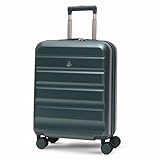 Aerolite Expandable 55x40x20cm to 55x40x23cm Ryanair Priority Wizz Air Priority & More Max Size Lightweight Hard Shell Carry On Hand Cabin Luggage Suitcase (Forest Green)