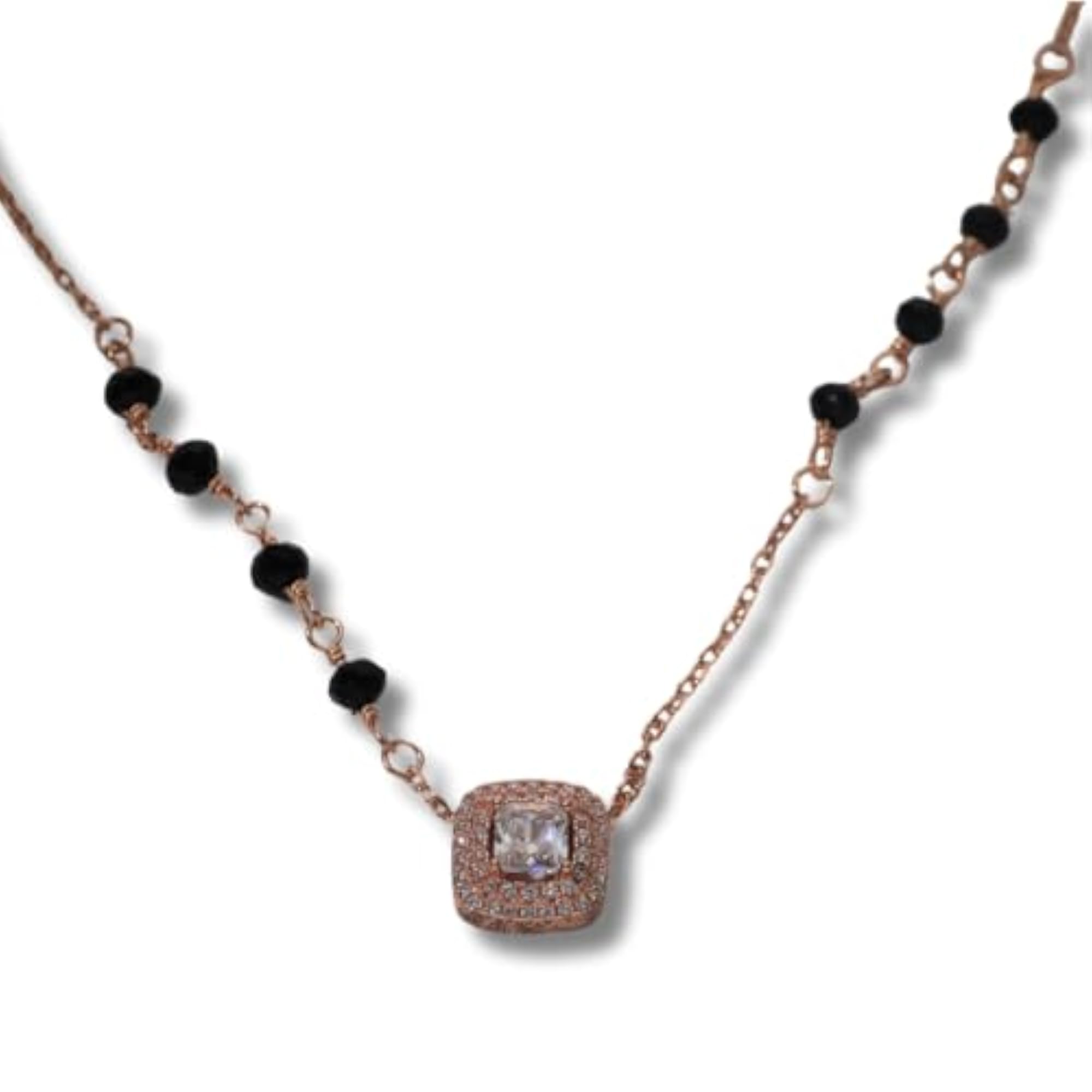 Women's 925 Sterling Silver Rose Gold Tanmaniya Necklace