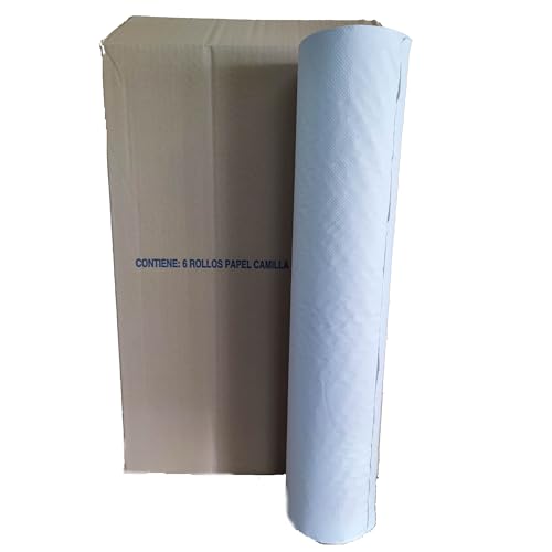 GALI S.L. - Rollo Papel Camilla 70 Metros x 60 CM Gofrado, Peso por rollo 1,595 Kilogramos en caja de 6 unidades, Color Blanco Natural, Papel Camilla, Papel Masajes, Papel Camilla Fisioterapia.