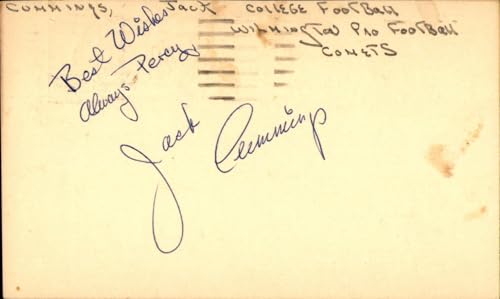 Jack Cummings Signed Index Card 3x5 Autographed UNC Tar Heels 64172 - MLB Cut Signatures