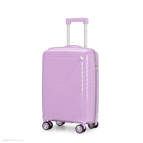 Image of Aerostar Carry-on 20" Lightweight PP Hard Suitcase, Hand Luggage 4 Wheel & TSA Lock, 55x35x20cm | Accepted All Airlines easyjet, RyanAir, British Airways (Purple, 35 litres)