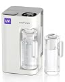 Ecoviva Mate 3 UV Countertop Reverse Osmosis Water Filter with 2 Auto-Fill Pitchers, 9-Stage RO Filtration System, Installation-Free, Reduces TDS, 3:1 Pure-to-Drain Ratio, Home & Kitchen, White