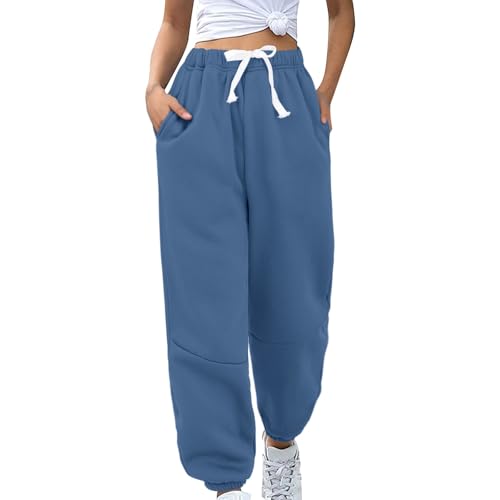Pantalon de jogging doublé chaud pour femme avec cordon de serrage et poches XL