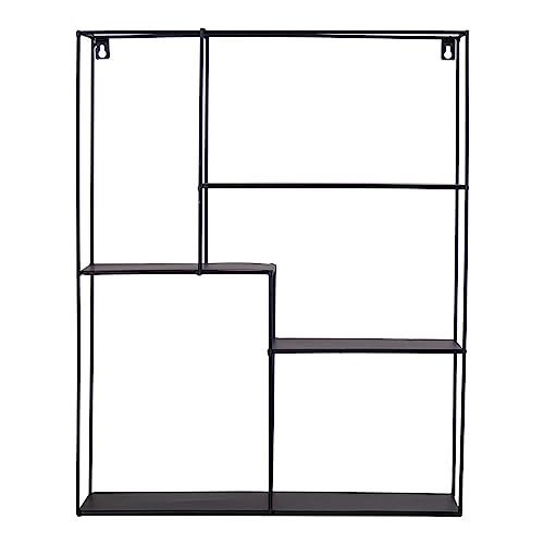 Étagère Mons support mural acier noir rangement compact maison - 4