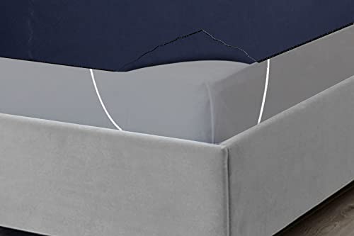 Image of The Furnishing Tree Mattress Protector /Waterproof Bedsheet Size WxL 36x75 inches Set of Two for Double Bed Polyester Blue