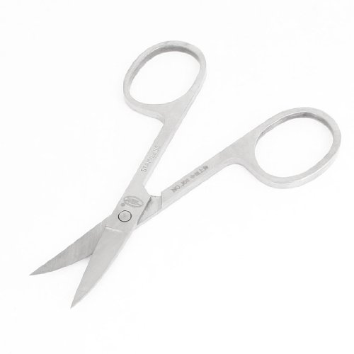 J06 Women Silver Tone Stainless Steel Eyebrow Scissor Beauty Care Tool 8.9cm