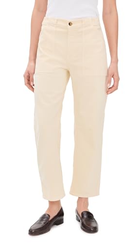 Madewell Women's The Darted Barrel Leg Utility Pants, Vanilla, 28