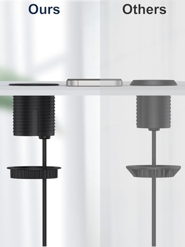 Pasa cables de escritorio de 2.5 pulgadas con 1 toma AC y 20W USB C para hogar y oficina miniatura 3