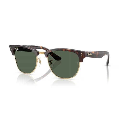 Ray Ban Rbr0504s Clubmaster   Gafas de sol cuadradas inversas, Habana/verde oscuro, 54 mm
