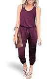 Picture of PRETTYGARDEN Womens Jumpsuit Casual Summer Romper 2025 Sleeveless Tank Lounge Cruise Airport Outfits Vacation Clothes (Purple,Large)