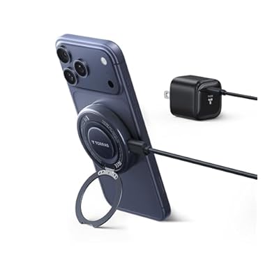 TORRAS Qi2.2 25W Wireless Charger, Magnetic Charger for Phone 17 16 15 14 13, Samsung Galaxy S26 S25, Phone Wireless Charger, Phone Charger Stand with Cable and Plug, Black