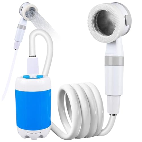 rupusiner Ducha de Campamento portátil, 2 Niveles de Ducha portátil USB eléctrica, al Aire Libre Impermeable para Acampar, Senderismo, Viaje, Lavado de automóviles, Limpieza de Mascotas