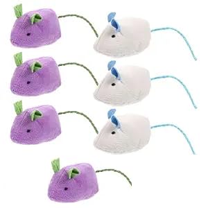 Image of Mouse Toy Cats Mouse Plush Cat Toys Realistic Cute Kitten Mice Filled Polyfill Rat for Cat, (7 Pieces)