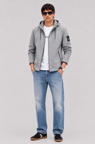 Image of Lymio Men's Hooded Casual Jacket | Lightweight Polyester Windcheater Zip-Up Hooded Outdoor Jacket (1-J-7-9)