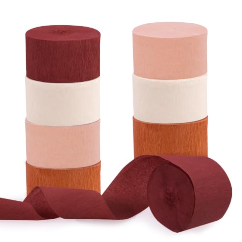 Image of 8 Rolls Fall Party Decorations, Crepe Paper Streamers for Thanksgiving