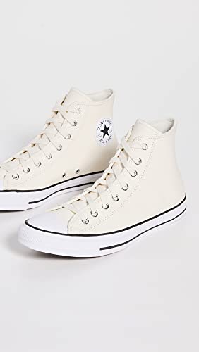 Image of Converse Chuck Taylor Men's All Star Leather Sneaker, Egret White Black, 39.5 EU