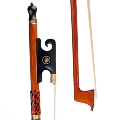 Geigenbogen voller Größe Meister-Violinbogen, 4/4 Pernambuk-Geigenbogen, Weißes Rosshaar, Achteckiger Griff