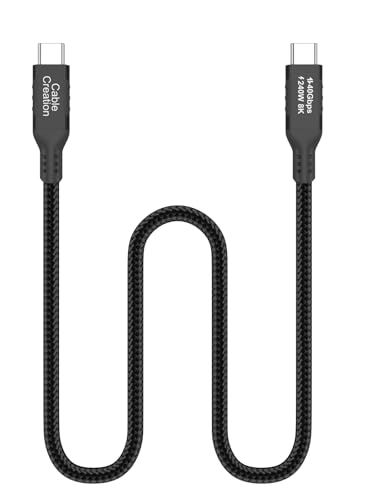 Image of USB 4 Cable,USB C to C for SSD,MacBook Pro, iPhone17,Dock,Auto 1.0ft | for Thunderbolt 5 4, 40Gbps Data Sync, 8K /5K@60Hz Video Stream, 240W PD 3.1 Fast Charging,Anti Tear Braided