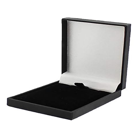 Slim Leatherette Jewellery Gift Box: Satin-lined for Necklace/Pendant (Economical to post) (Black) Cover