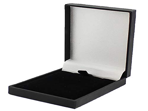 Slim Leatherette Jewellery Gift Box: Satin-lined for Necklace/Pendant (Economical to post) (Black)