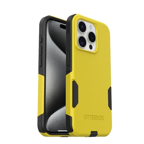 Image of OtterBox iPhone 15 Pro (Only) - Commuter Series Case - Night Reverse (Yellow & Black) - Slim & Tough - Pocket-Friendly - with Port Protection