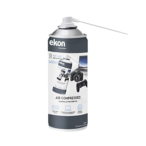 Ekon spray ad aria, spray a gas, gas compresso, 400ml, per tastiere, mouse, laptop, fotocamere,...