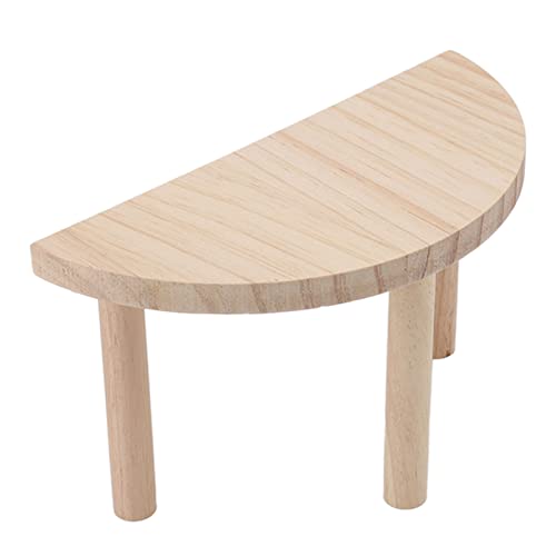 Pssopp Hamster Play Wooden Stand, Wood Half Round Hamster Standing Wood Desk Small Animal Activity Wooden