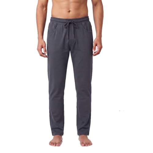 Image of Men's Regular Fit PC Denim-Look Track Pants| Lightweight & Breathable Cotton Fabric| Perfect for Casual Outings, Lounge & Night Wear (PC-Denim)