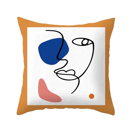 Taie d'oreiller bleu abstrait rétro pour décorer un salon chic moderne 40x40
