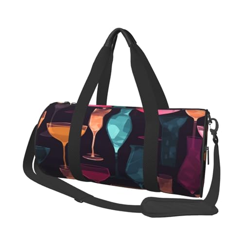 Sac de sport pour lunettes de cocktail grand sac de week-end noir en toile pour cabine