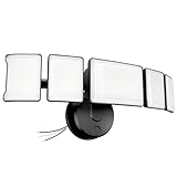 Olafus 130W Flood Light Outdoor, Switch Controlled 13000LM LED Security Light, IP65 Waterproof Outside Floodlight with 5 Adjustable Heads, 6500K Exterior Flood Light Fixture Wired for House Yard Black