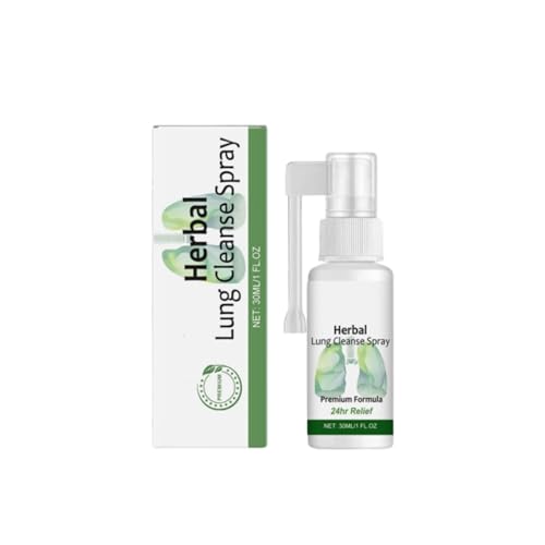 Spray limpiador pulmonar extracto de hojas, espray limpiador pulmonar, extracto puro, 30 ml, color blanco, 10,7 x 2,8 cm