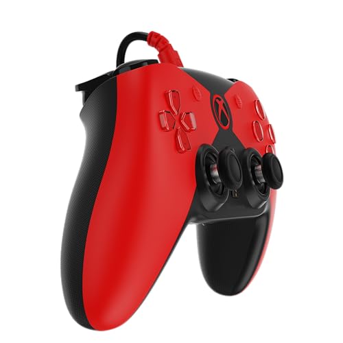 Image of Hyperkin The Competitor Wired Controller for XBOX Series X|S, XBOX One & PC with Hall Effect Joysticks & Impulse Triggers, Symmetrical Layout & Precision D-Pad - Officially Licensed XBOX - Widow Edition Red (Red)