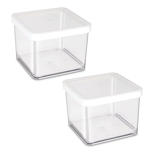 Nayasa Nicola Plastic Storage Containers 800 ml, Set of 2 | Air Tight | Stackable | Multipurpose | Kitchen Organization Containers | Kitchen Storage Bins | Transparent