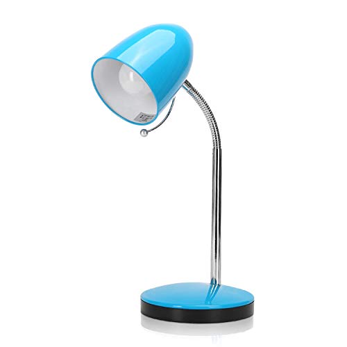 Preisvergleich Produktbild Leselampe Retro Schreibtischlampe Tischlampe Arbeitsplatzlampe Nachttischleuchte mit Gelenk-Arm aus Metall, Blau