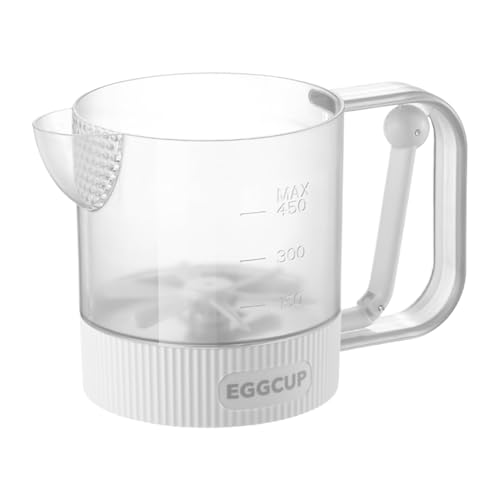 Vaso mezclador de huevos manual semiautomático para batir huevos, batidora con filtro de espuma, ideal para cocina, hogar, cafetería, restaurante, hornear, cocinar y preparar bebidas
