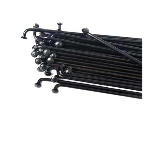 GOFDASY 20 radios de bicicleta negros de 12 G, radios de bicicleta de 2,6 mm de diámetro, con pezones, radios eléctricos de ciclismo de 70 mm a 262 mm (250 mm, 20 unidades)