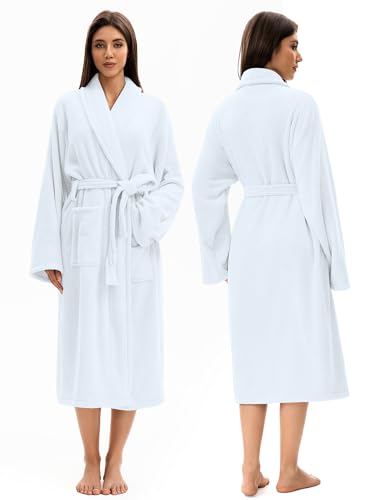 Image of Soft Robe For Women,Warm Plush Bath Robes Female,Spa Towel After Shower Lightweight Long Bathrobe