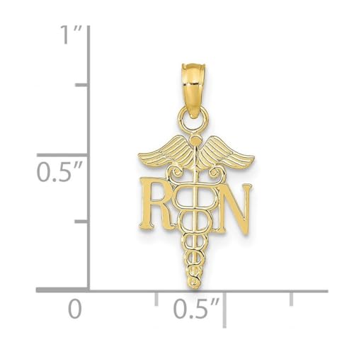 Colgante de oro 10 quilates con caduceo y textura