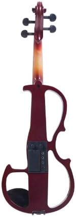 Cecilio Left-Handed Electric Violin - 1/2 Full Set Solid Wood Electric Silent Violin with Ebony Fittings, Ideal Gifts for Musicians & Music Enthusiasts, Mahogany Metallic