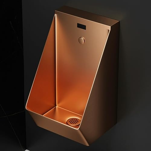 男性用自動センサー小便器 - 壁掛け式 304ステンレススチール こぼれ防止フラッシュ設計 学校・公共トイレ対応 - 洗練されたブラック仕上げ 衛生的で効率的