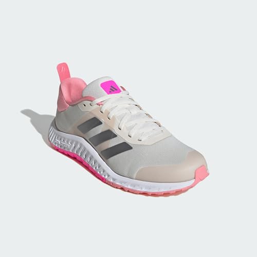 adidas Tênis feminino Everyset Training, Branco giz/ferro metálico/rosa lúcido, 38